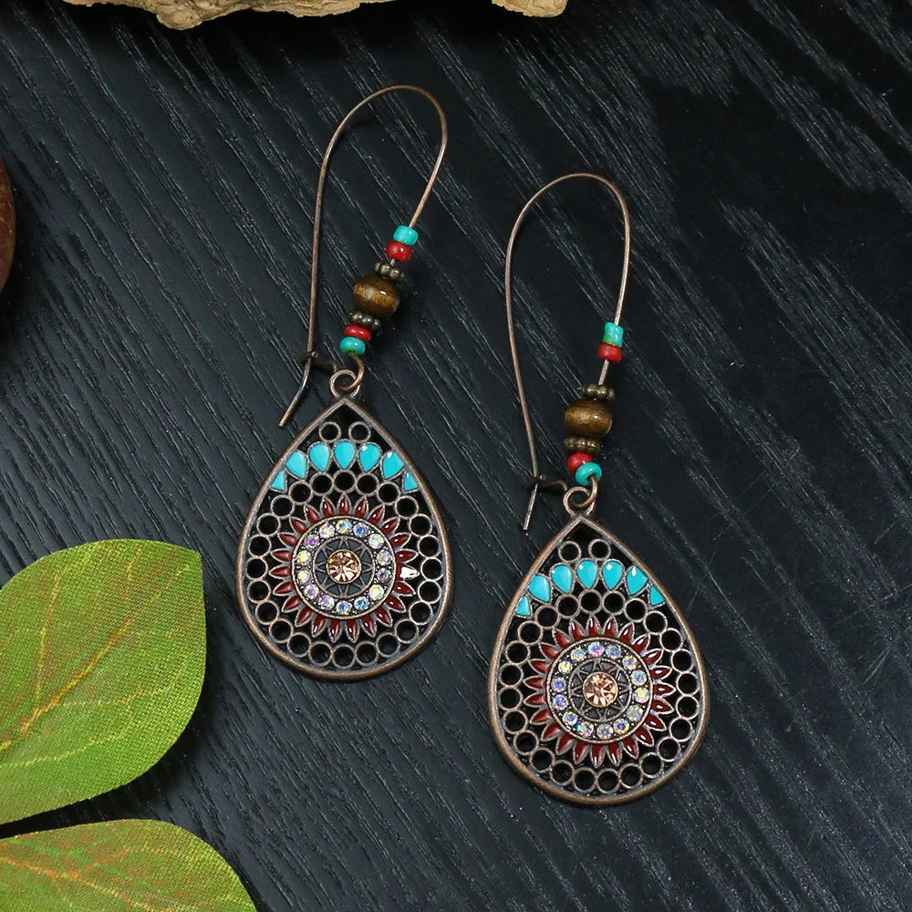 011 - Retro Bohemian Dangle Charm Earrings