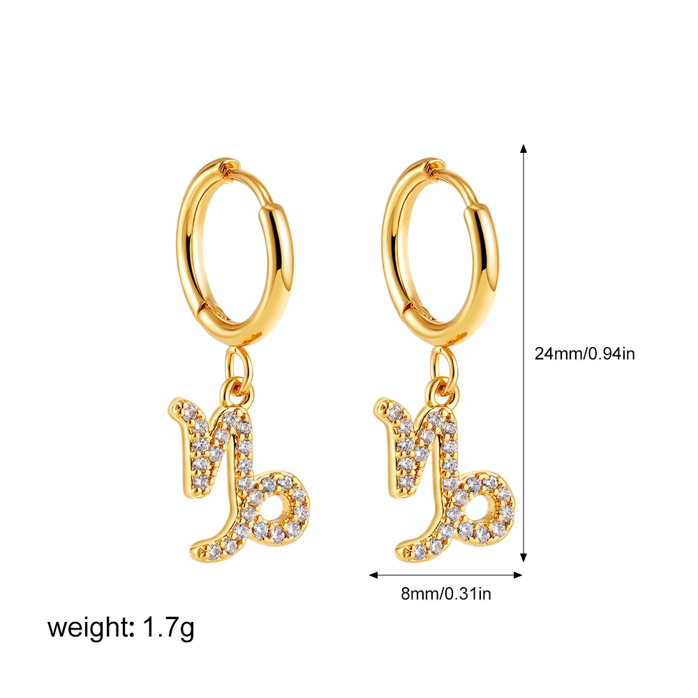 011 - Exquisite Zodiac Sign Drop Earrings