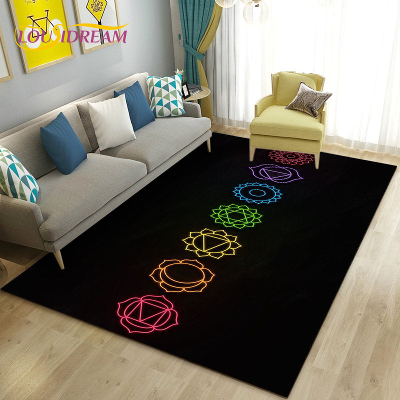 012 - 7 Chakras Yoga Meditation Non-Slip Area Mat