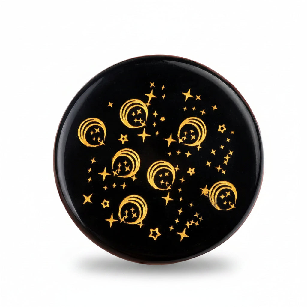 002 - Wiccan Engraved Obsidian Palm Stone for Healing