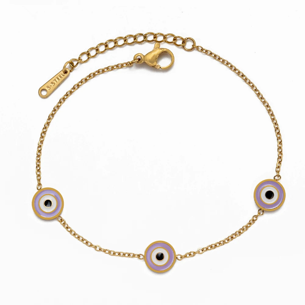 011 - Evil Eye Drip Oil Charm Bracelet