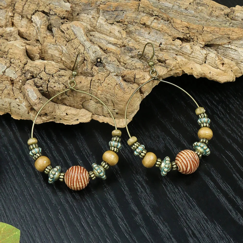 011 - Retro Bohemian Dangle Charm Earrings