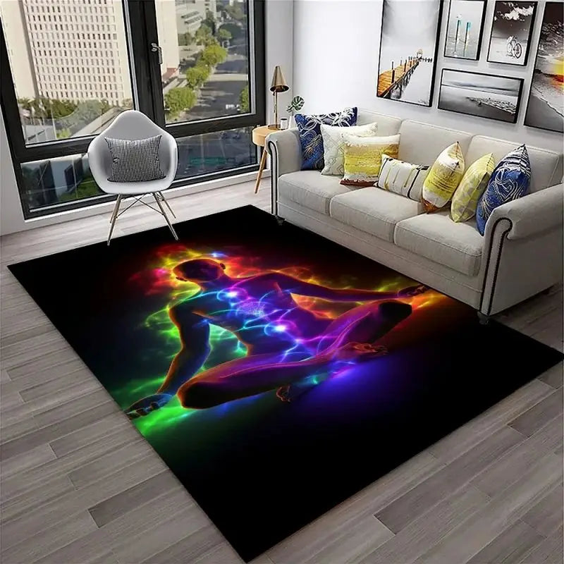 012 - 7 Chakras Yoga Meditation Non-Slip Area Mat