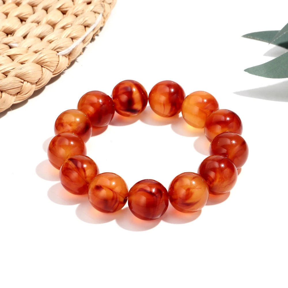 011 - Marbled Acrylic Beaded Strand Bracelet