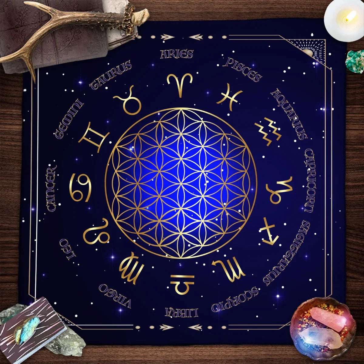 002 - Mandala & Flower of Life Divination Altar Cloth & Decor