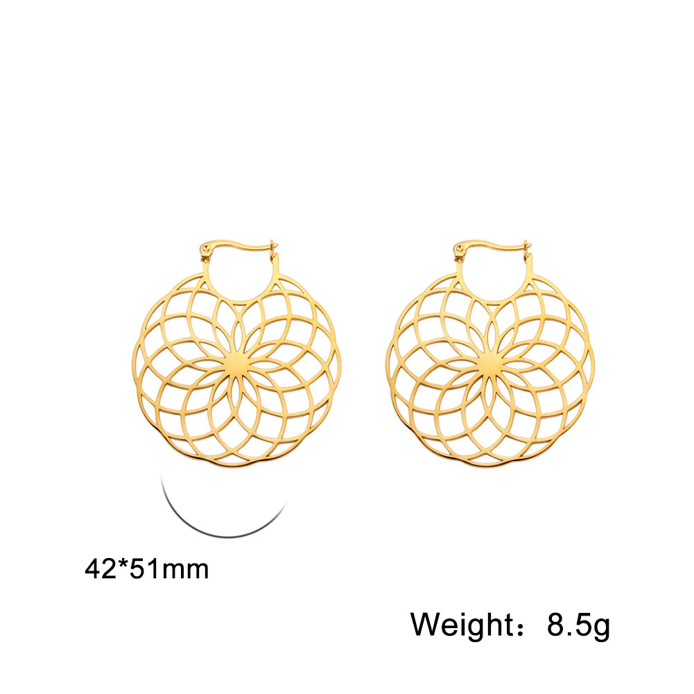 011 - Vintage Mandala Hoop Earrings