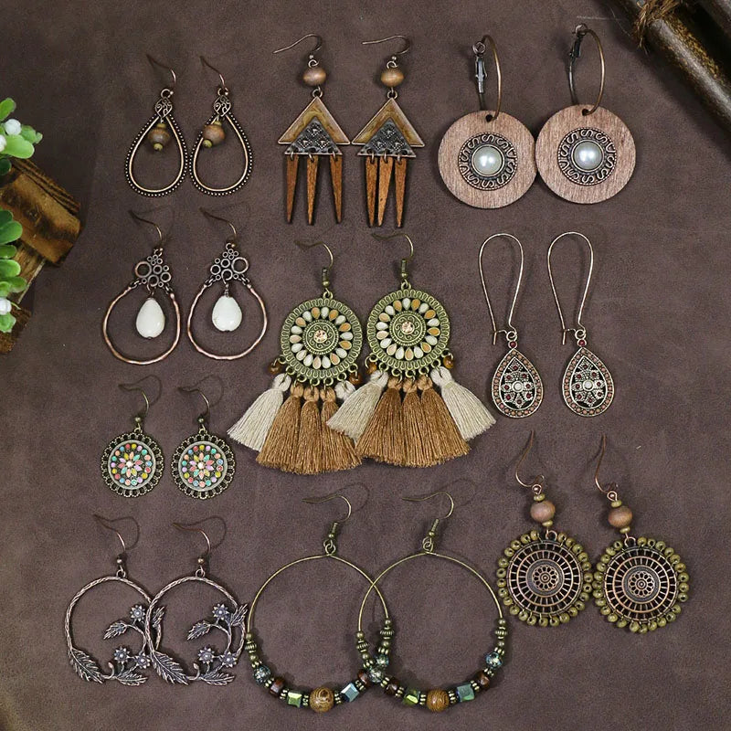 011 - Vintage Bohemian Fashion Drop Earrings