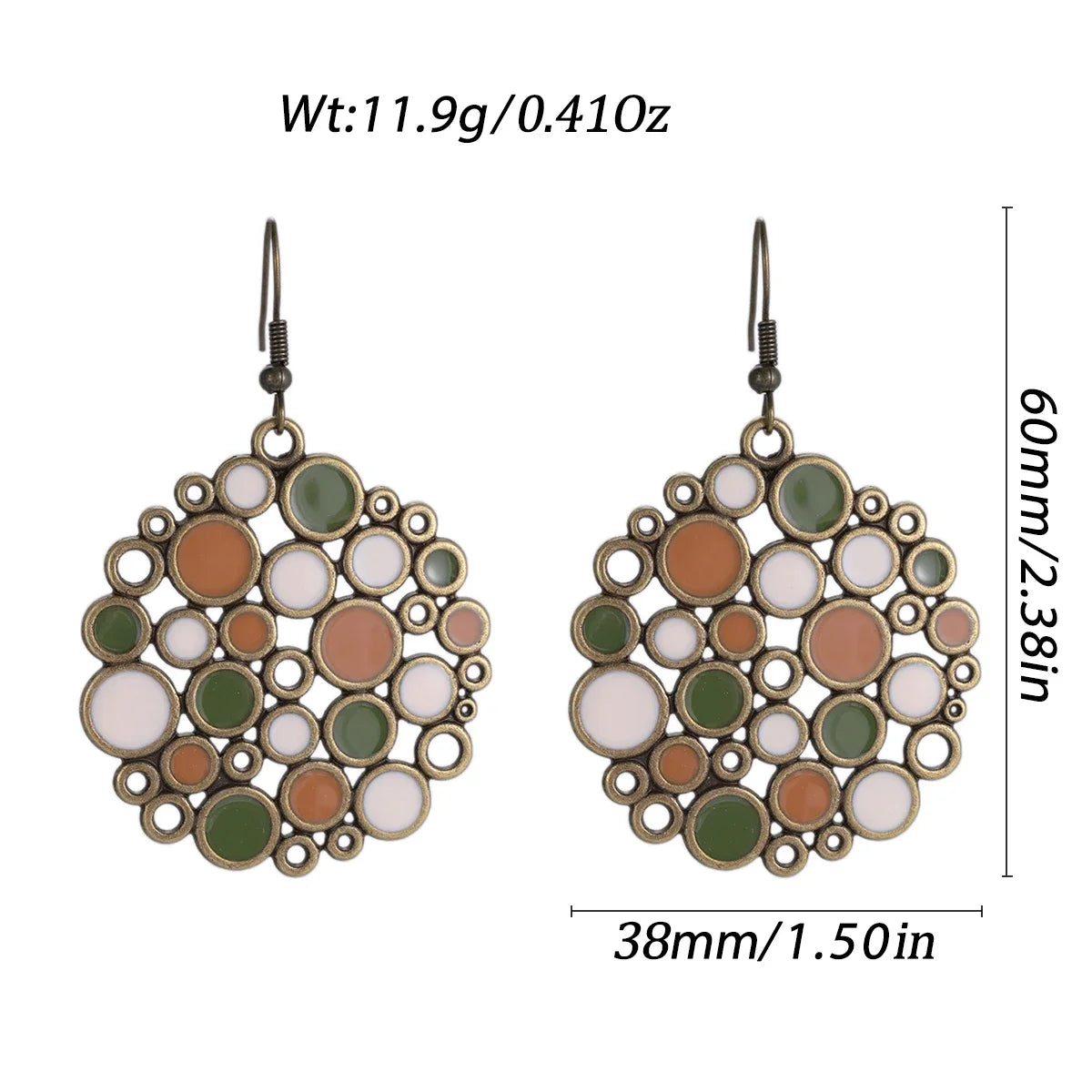 011 - Vintage Bohemian Flowers Water & Oil Drop Earrings