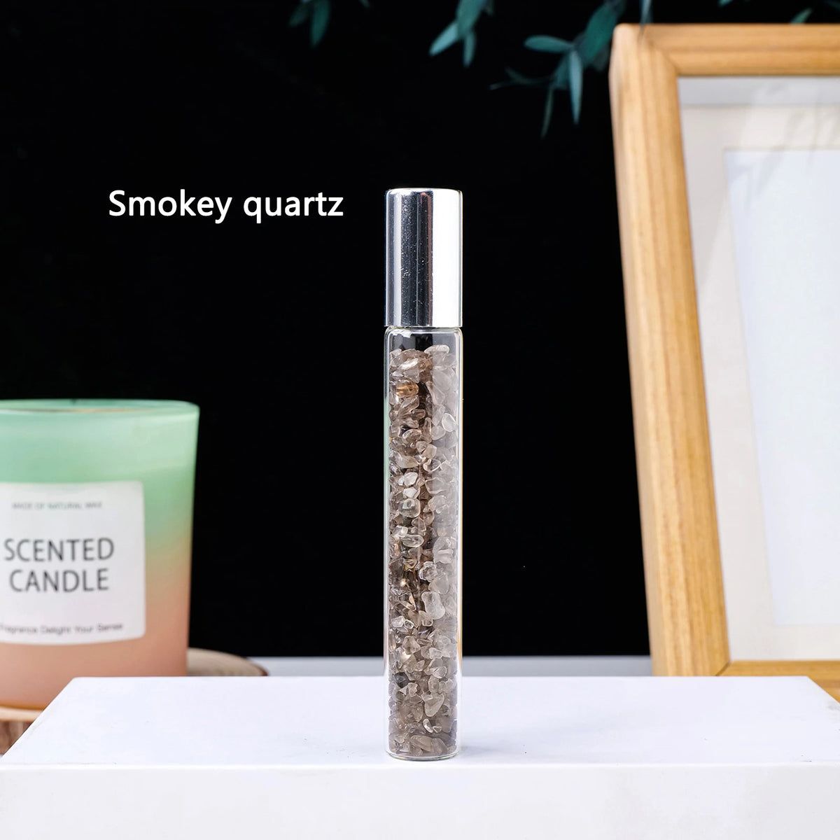 Natural crystal crushed stone perfume and essential oil bottle