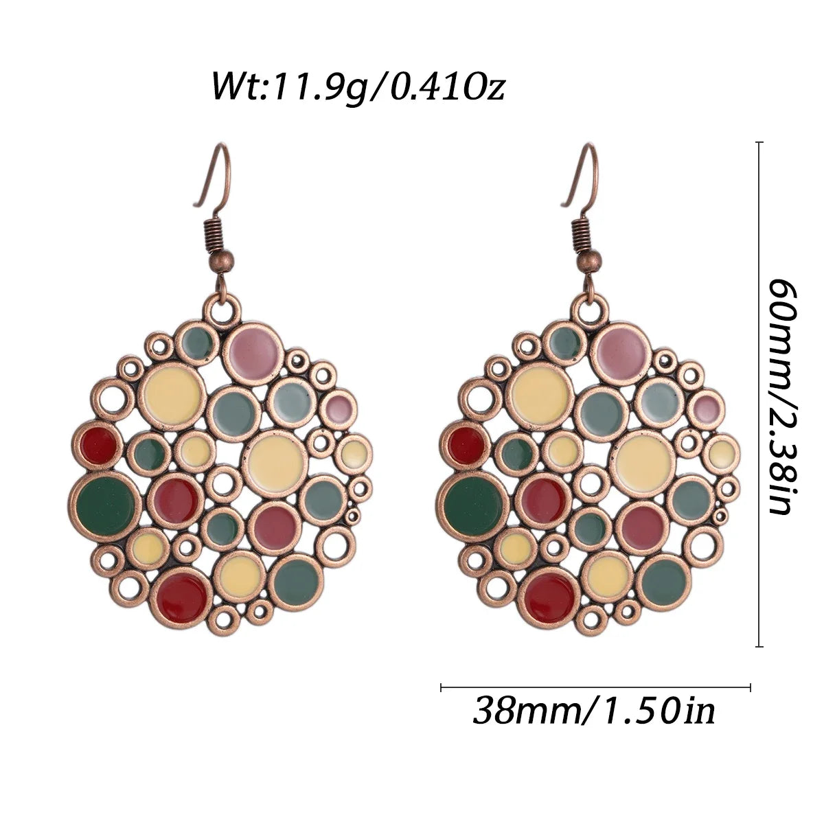 011 - Vintage Bohemian Flowers Water & Oil Drop Earrings