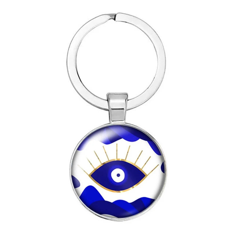 014 - Glass Turkish Evil Eye Keychain