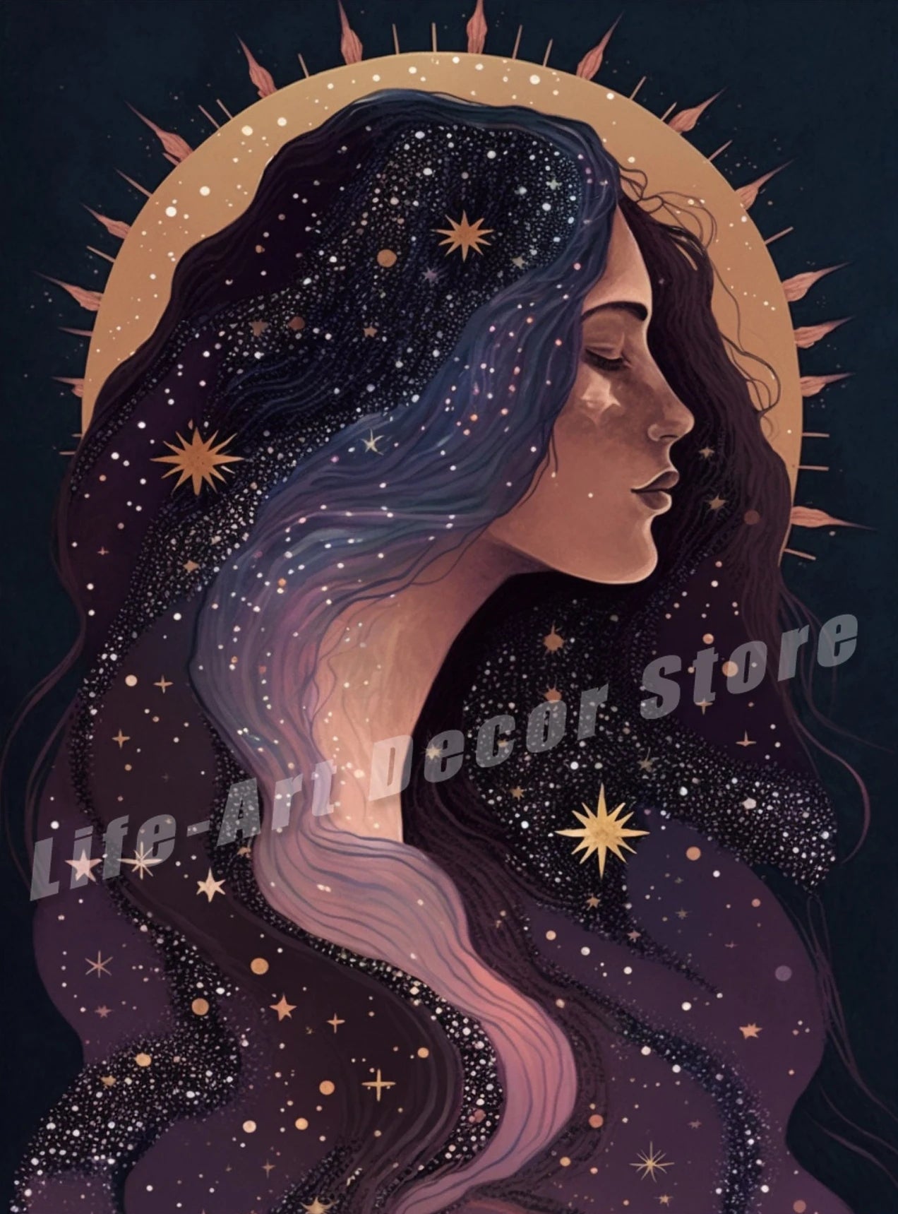 009 - Celestial Goddess Canvas Print Wall Art