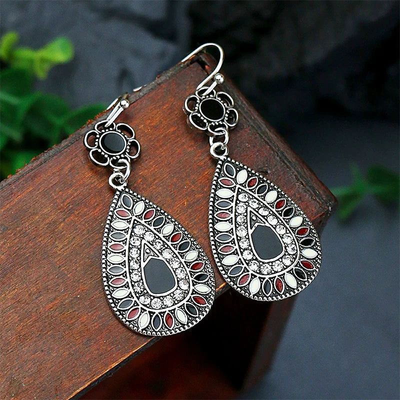 011 - Bohemian Bloom Water & Oil Drop Earrings