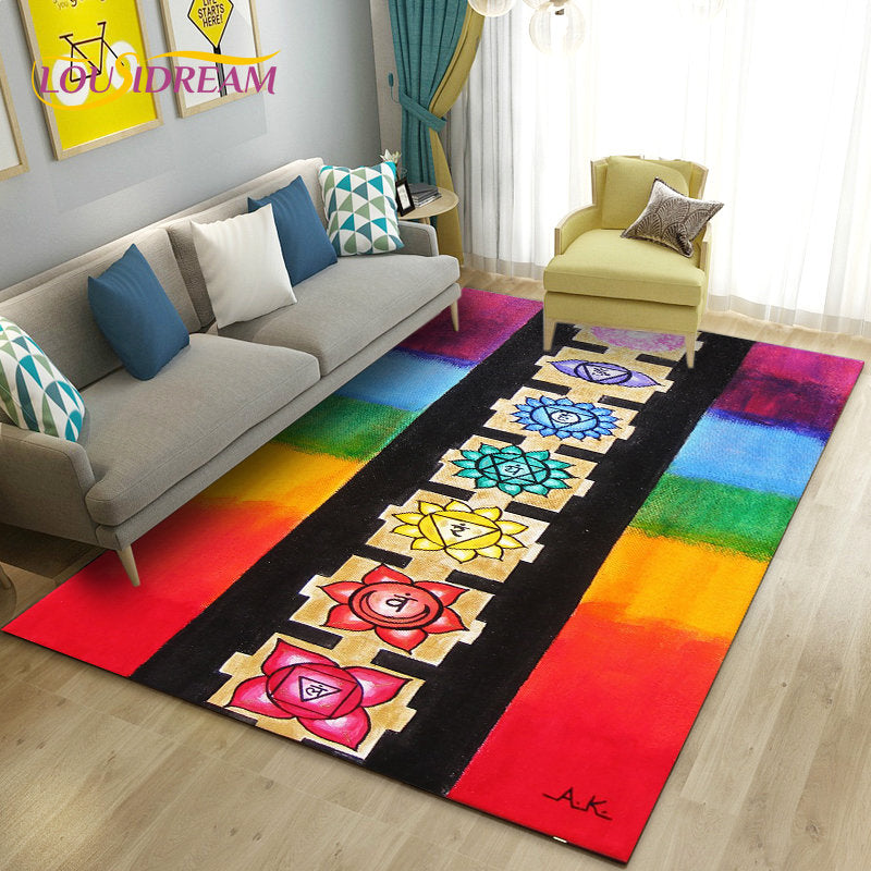 012 - 7 Chakras Yoga Meditation Non-Slip Area Mat