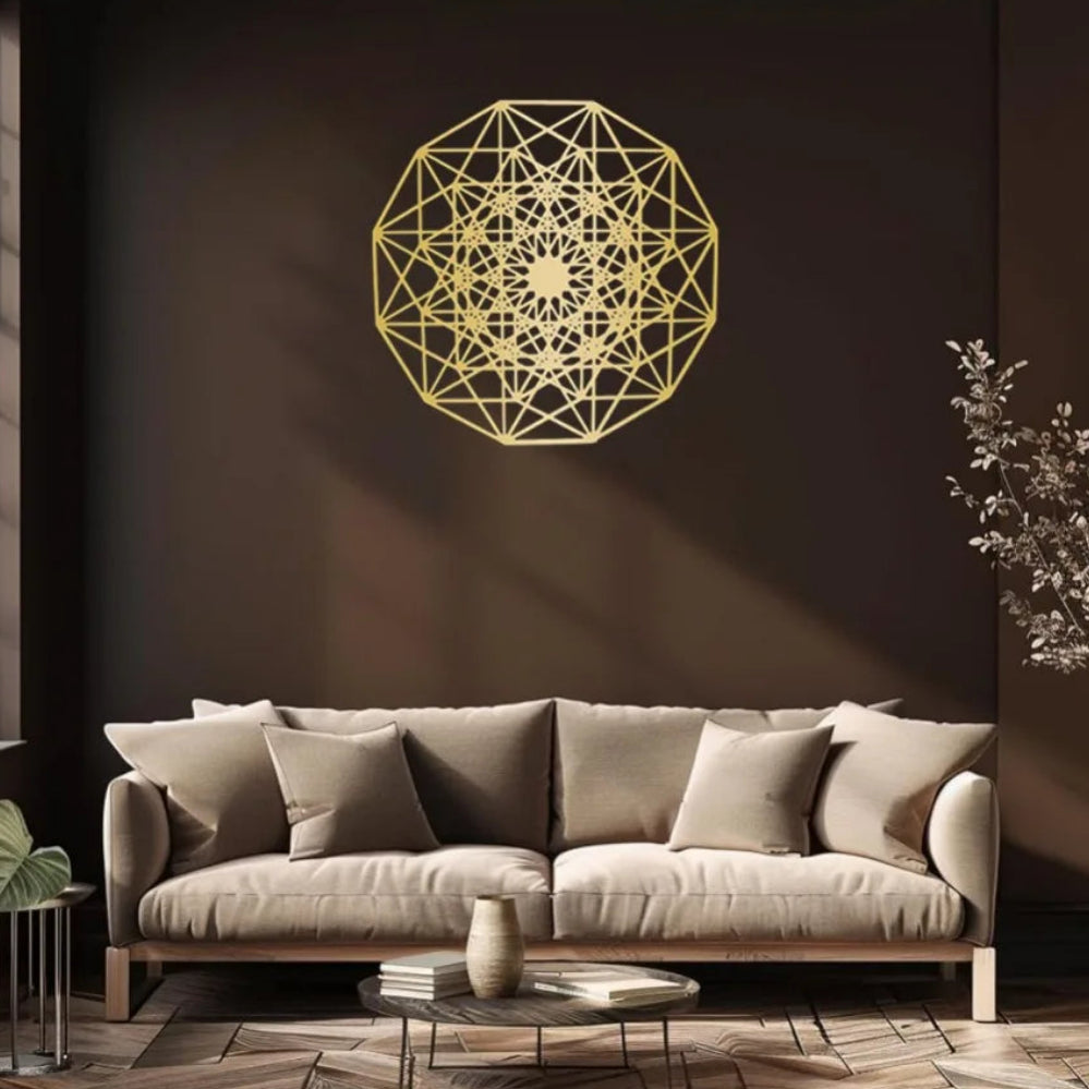 Mandala sacred geometry metal wall art