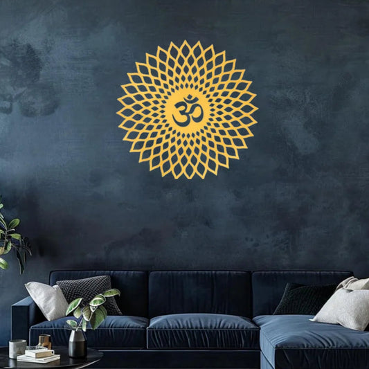 009 - Golden Ohm Metal Wall Art