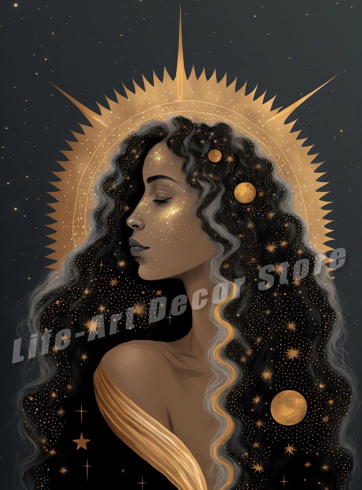 009 - Celestial Goddess Canvas Print Wall Art