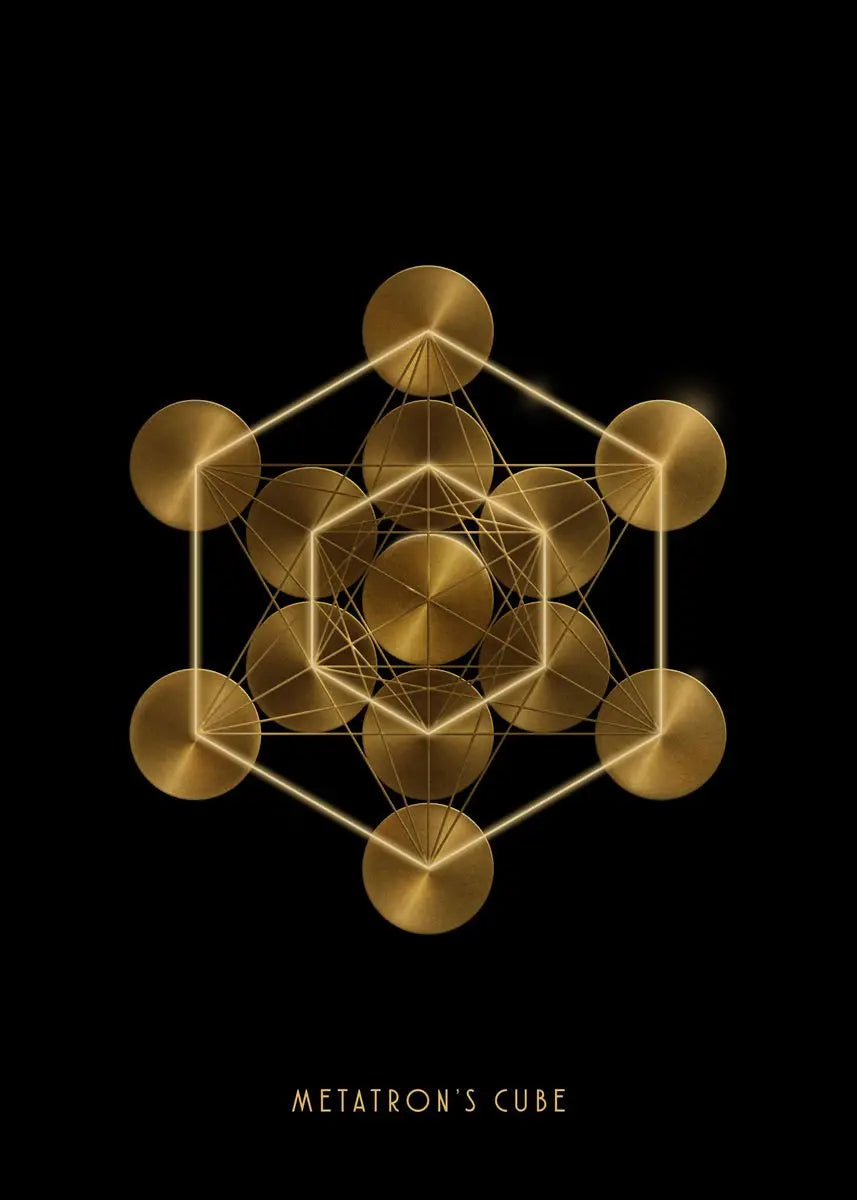 009 - Golden Geometry Canvas Print Wall Art