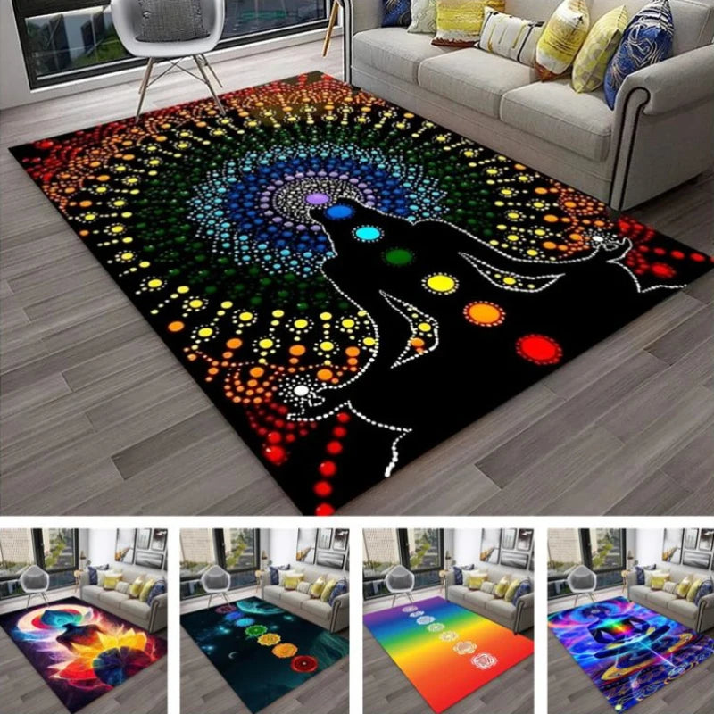 012 - 7 Chakras Yoga Meditation Non-Slip Area Mat