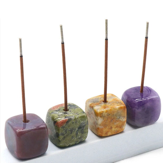 004 - Natural Quartz Crystal Square-Shaped Incense Holder