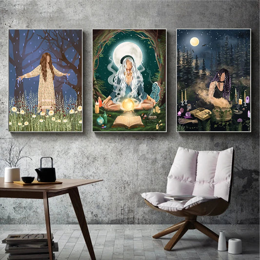 009 - Bohemian Moon Canvas Print Wall Art