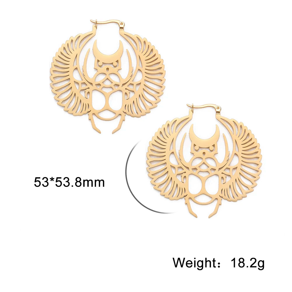 011 - Gothic Pentagram Hoop Style Earrings