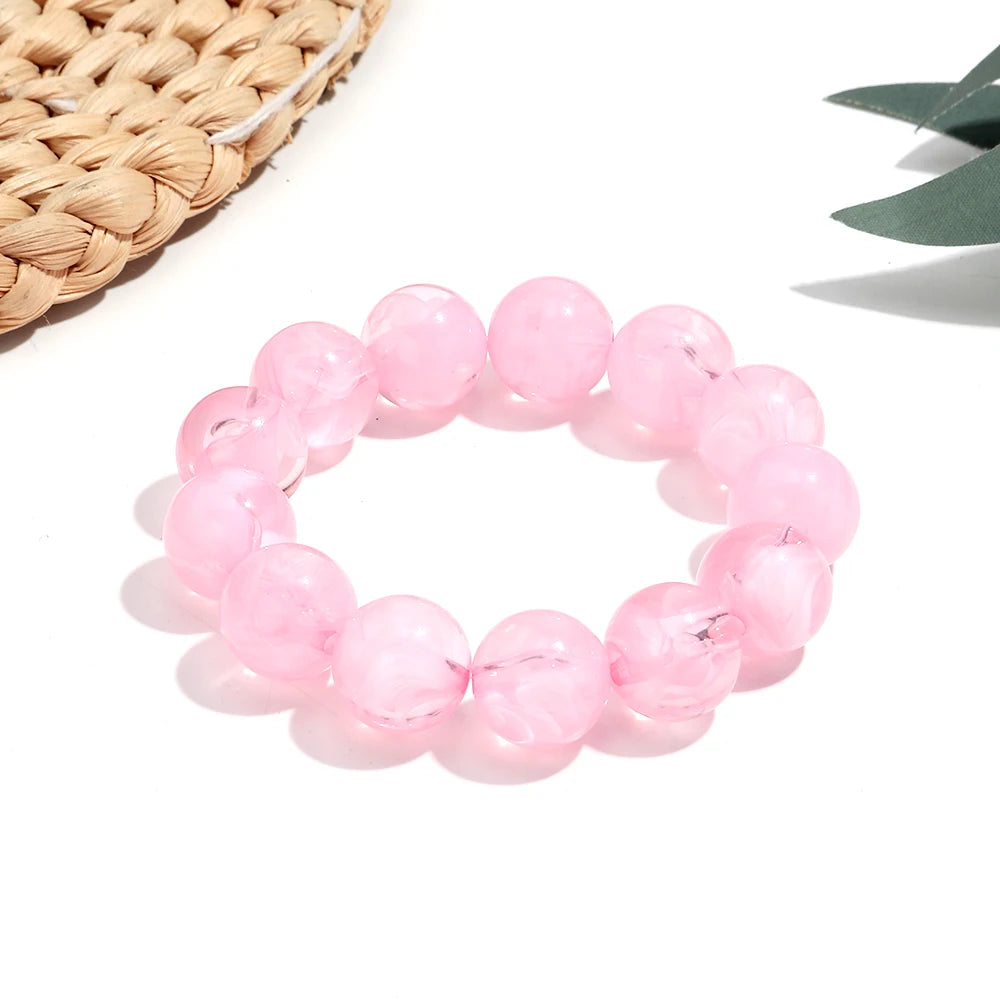 011 - Marbled Acrylic Beaded Strand Bracelet