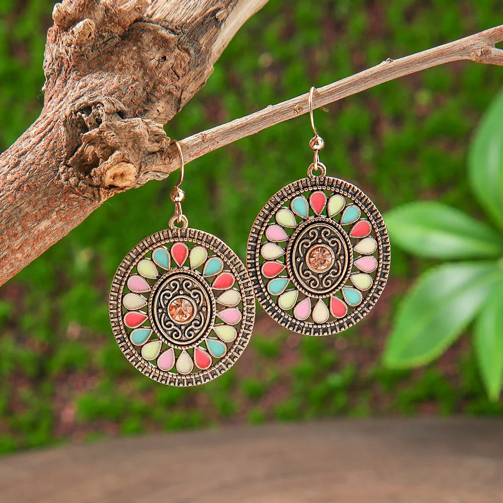 011 - Bohemian Water & Oil Drop Dangle Earrings