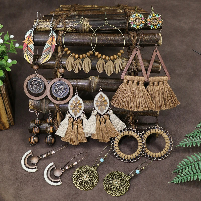 011 - Vintage Bohemian Drop Dangle Earrings