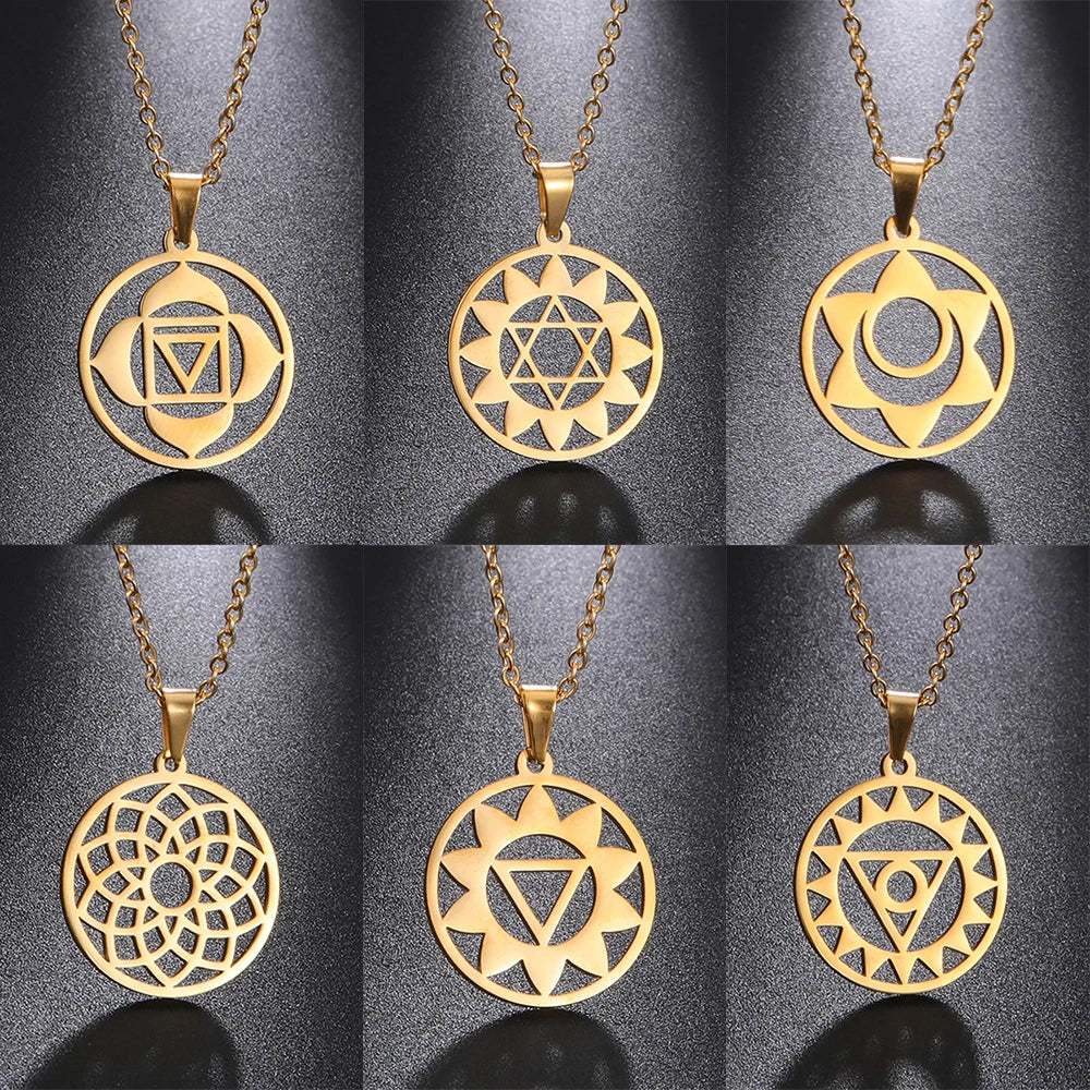 011 - Seven Chakras Symbol Pendant Necklace
