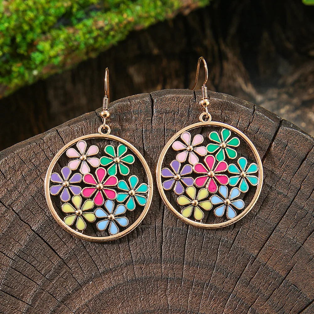 011 - Bohemian Water & Oil Drop Dangle Earrings