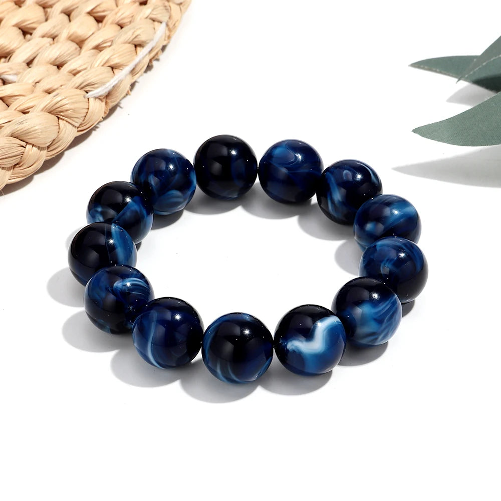 011 - Marbled Acrylic Beaded Strand Bracelet