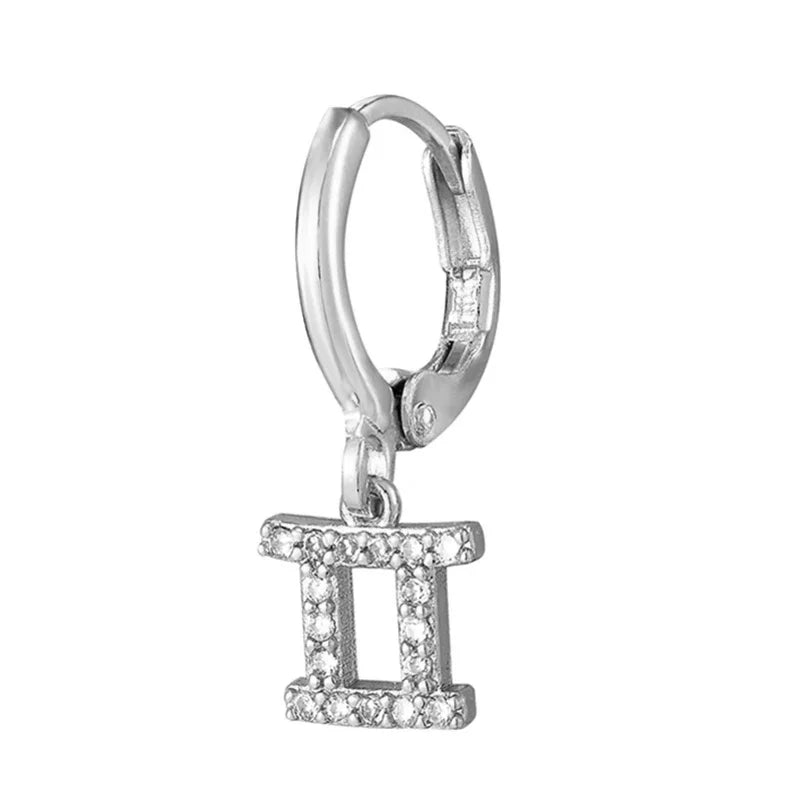 011 - Zodiac Studded 1pc Drop Fashion Earring