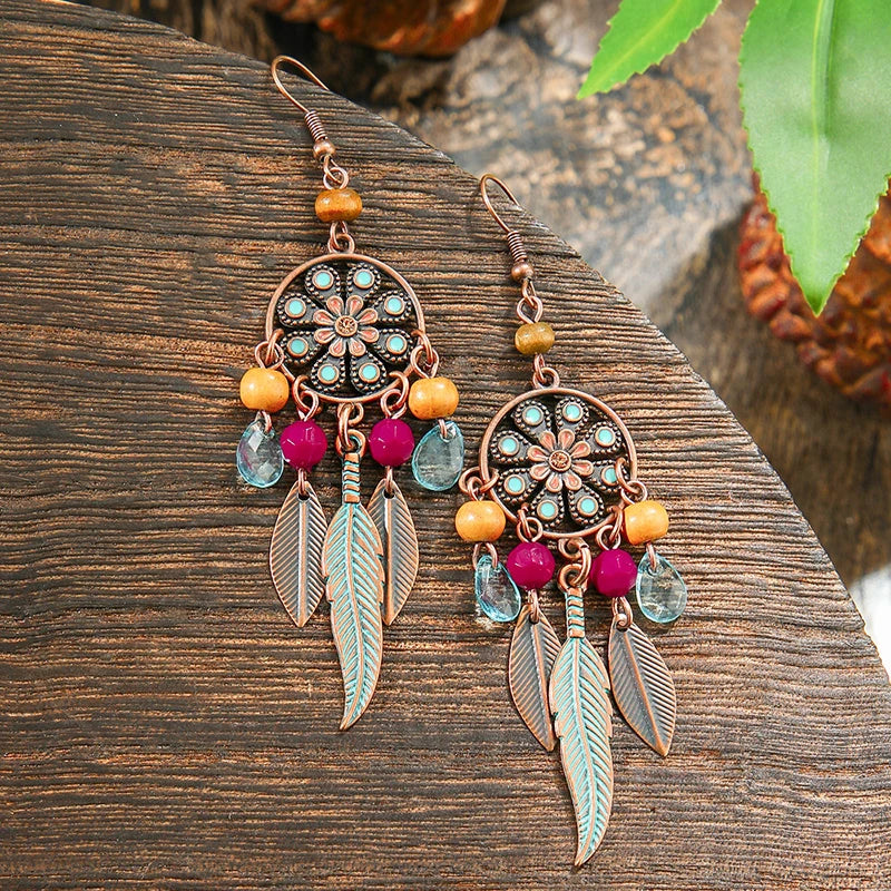 011 - Bohemian Bloom Water & Oil Drop Earrings
