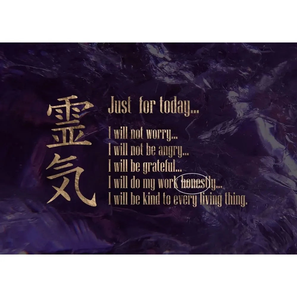 012 - Reiki Principles & Symbols Lotus Canvas Print Wall Art