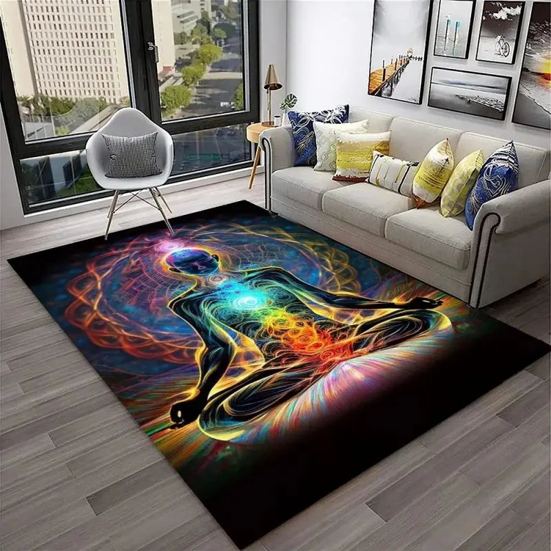 012 - 7 Chakras Yoga Meditation Non-Slip Area Mat