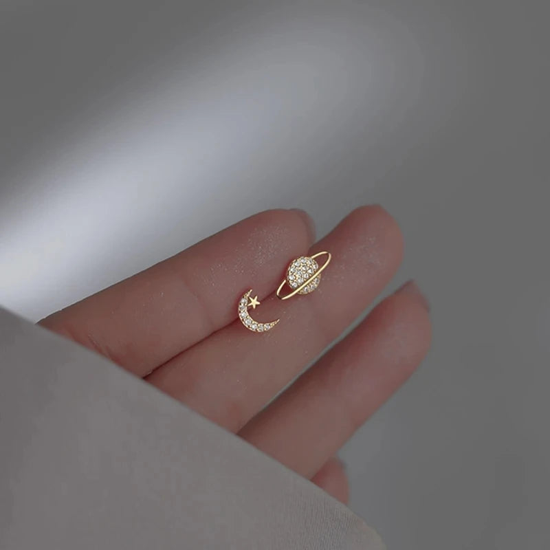 011 -  Planet Moon Sterling Silver Stud Earrings