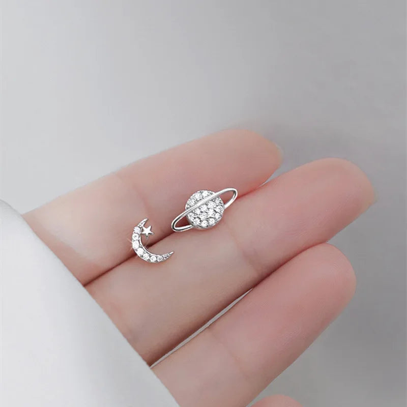011 -  Planet Moon Sterling Silver Stud Earrings