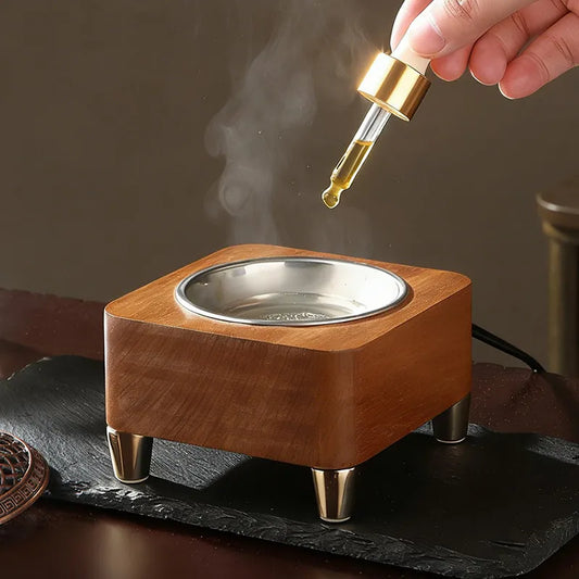 004 - Ebony Wood Electronic Oil, Herb, & Powder Incense Burner