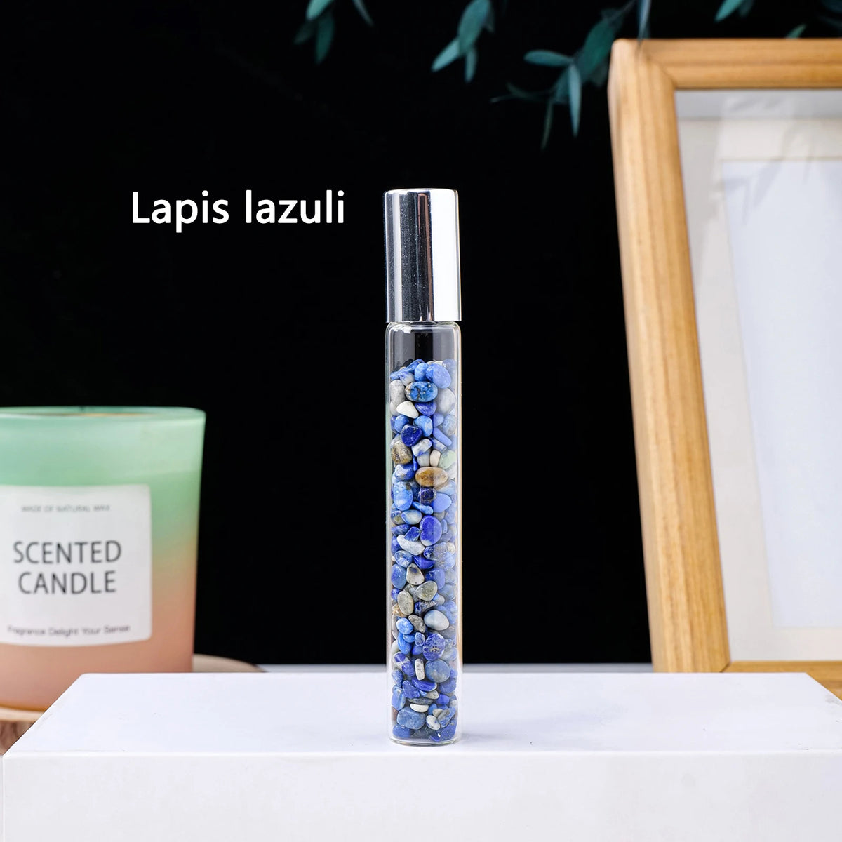 Natural crystal crushed stone perfume and essential oil bottle
