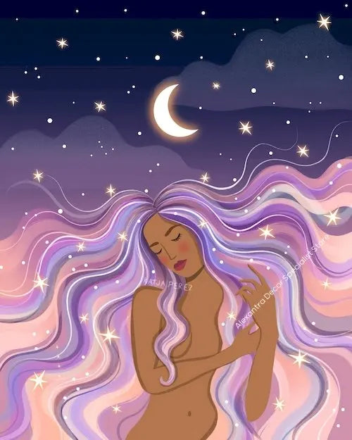 009 - Moon Witch Canvas Print Wall Art