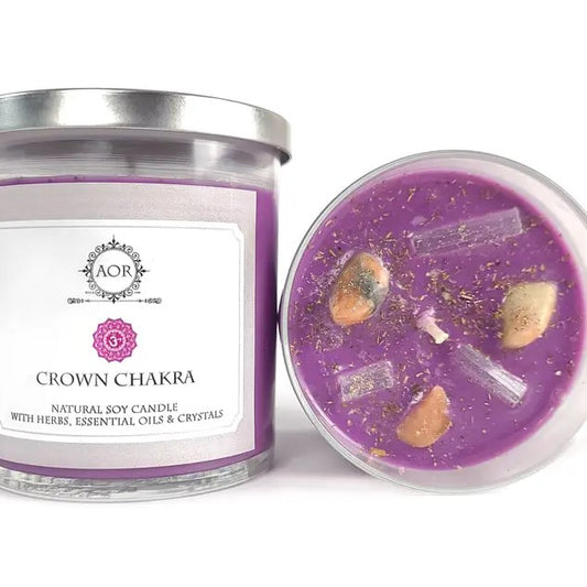 004 - AOR Natural Soy Crown Chakra Candle